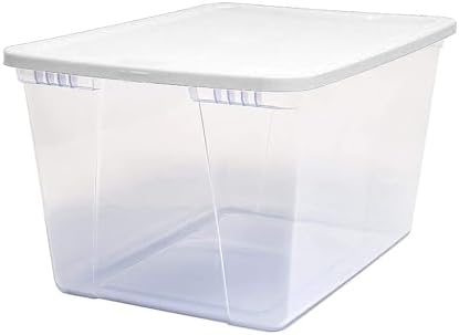 HOMZ Snaplock, Large Clear Plastic Storage Organizer Bins w/Lids, 2 Pack