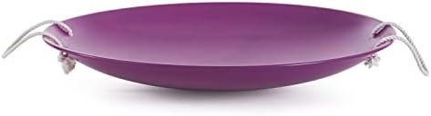 Slippery Racer ProDisc 26 Inch Heavy Duty Aluminum Iron Alloy Metal Kids Winter Saucer Snow Sled with Dual Riveted Soft Grip Rope Handles, Purple
