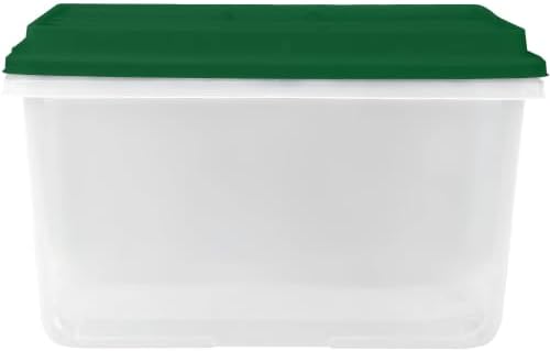 72Qt Clear Stackable Storage Bins with Lids, 6-Pack for Garage