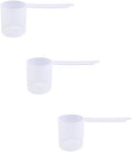 80cc Long Handle Measuring Scoop (1/3 Cup / 2.7 oz / 80mL) - Heavy-Duty Plastic Spoon for Powders, Protein, Coffee, and Baking, 3-Pack