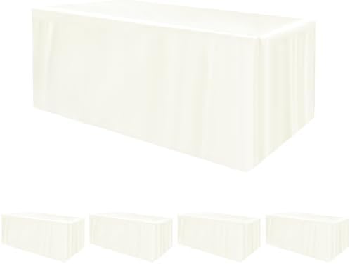 HolidayIdeas 4-Pack 6ft Beige Rectangle Craft Shows Fitted Tablecloth