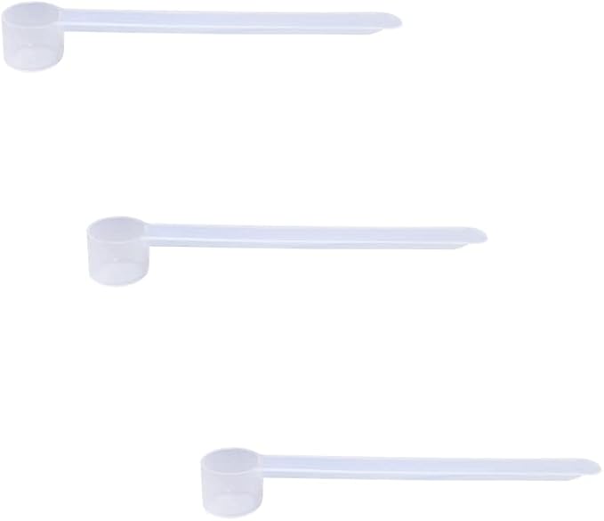 2.5cc Long Handle Measuring Scoop (1/2 Teaspoon / 2.5mL) - Heavy-Duty Plastic Spoon for Powders, Pre-Workout, Supplements, and Spices, 3-Pack