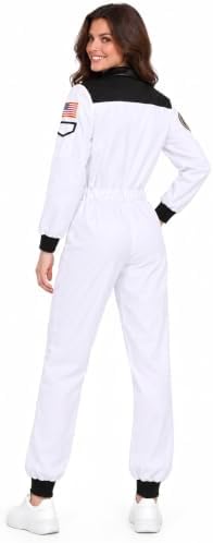 Women's Astronaut Costume, Adult Space Jumpsuit for Halloween