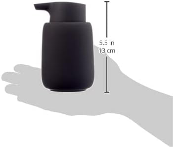 blomus Sono Soap Dispenser 250 ml Ceramic Hand Soap Dispenser in Dark Grey Diameter 8 x 14 H cm Colour Magnet Liquid Soap Dispenser with Pump Head