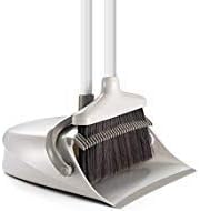 CQT Broom and Dustpan Set with 49'' Longer Handle Standing for Home Kitchen Cleaner Floor Sweeping Upright Stand Up Dust pan Cleans Combo
