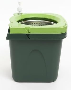 Thunder Mop Spin System - Double-Sided -3 Free Refills (Lime/Forest) | 2 Compact Stackable 6L Buckets, Microfiber Head, Stainless Steel Wringer, Antifungal Quick-Dry Cleaning, Soap Dispenser