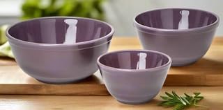 Mixing Nesting Bowls - Set of 3 - American Made - Mosser Glass USA (Eggplant)