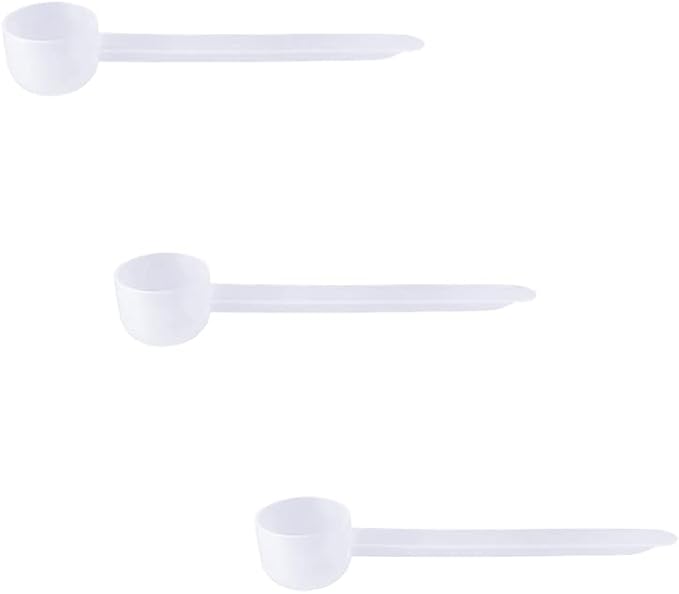 10cc Long Handle Measuring Scoop (2 Teaspoon / 10mL) - Heavy-Duty Plastic Spoon for Powders, Pre-Workout, Supplements, and Spices, 3-Pack