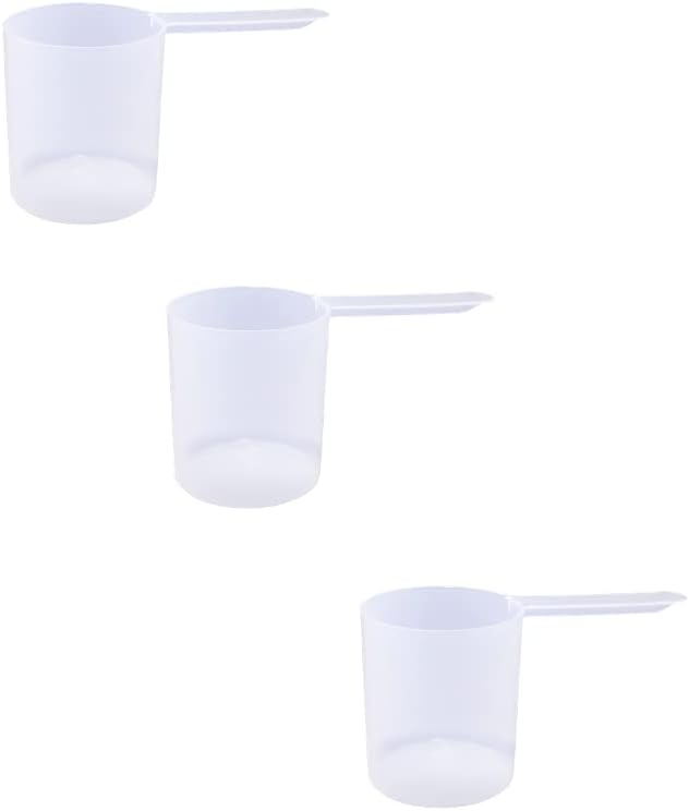 148cc Long Handle Measuring Scoop (.625 Cup / 5 oz / 148mL) - Heavy-Duty Plastic Spoon for Powders, Protein, Coffee, and Baking, 3-Pack