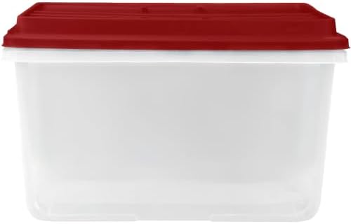 Holiday Storage Bins Clear 72Qt Stackable 6-Pack
