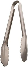 24" Stainless Steel Tongs with Scalloped Edges – Extra-Long Heavy-Duty Cooking & Grill Tongs – Durable, Rust-Resistant BBQ Tongs for Safe Food Handling