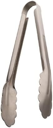 24" Stainless Steel Tongs with Scalloped Edges – Extra-Long Heavy-Duty Cooking & Grill Tongs – Durable, Rust-Resistant BBQ Tongs for Safe Food Handling
