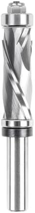 SpeTool Compression Flush Trim Router Bit 1/2 Shank 3/4 Cutting Diameter, Top & Bottom Bearing Extra Long Carbide Pattrern Flush Cut Router Bit for Woodworking Trimming