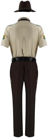 Men Super State Troopers Costume Highway Patrol Uniform Hat Badge Sheriff Mustache Glasses Halloween Party Outfit