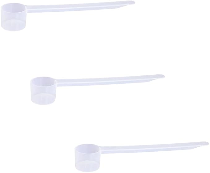 7.5cc Long Handle Measuring Scoop (1/2 Tablespoon / 1.5 tsp / 7.5mL) - Heavy-Duty Plastic Spoon for Powders, Pre-Workout, Supplements, and Spices, 3-Pack