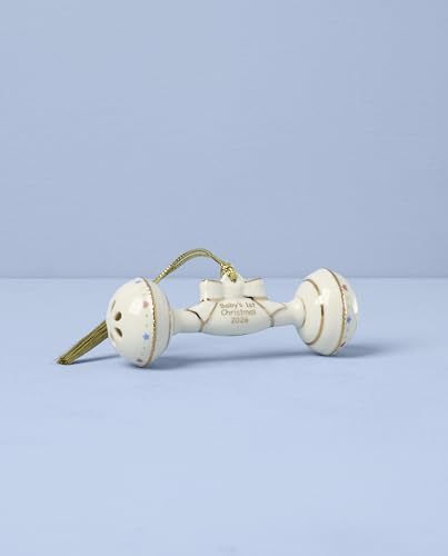 Lenox 2026 Babys 1st Christmas Rattle Ornament