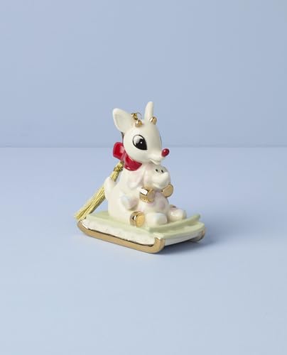 Lenox Rudolph and Misfit Elephant Porcelain Christmas Hanging Ornament