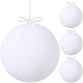 Weysat 4 Pcs Large Fillable Christmas Ball Ornaments, Matte White, 10 Inch