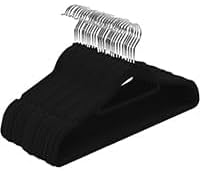 Utopia Home Premium Velvet Hangers 150 Pack - Non-Slip Clothes Hanger with Tie Bar - Black Hangers with 360 Degree Rotatable Hook - Heavy Duty Coat Hanger