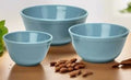 Mixing Nesting Bowls - Set of 3 - American Made - Mosser Glass USA (Georgia Blue)
