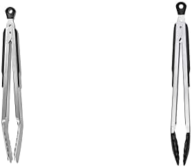 OXO Good Grips 12-Inch Stainless-Steel Locking Tongs, Multicolor & Good Grips 12-Inch Tongs With Nylon Heads,12 Inch,1 EA