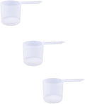 118.4cc Long Handle Measuring Scoop (1/2 Cup / 4 oz / 118.4mL) - Heavy-Duty Plastic Spoon for Powders, Protein, Coffee, and Baking, 3-Pack