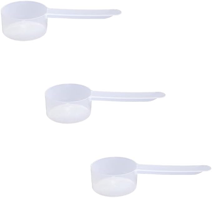 23cc Long Handle Measuring Scoop (1.5 Tablespoon / 23mL) - Heavy-Duty Plastic Spoon for Powders, Protein, Coffee, and Baking, 3-Pack