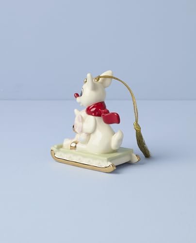 Lenox Rudolph and Misfit Elephant Porcelain Christmas Hanging Ornament