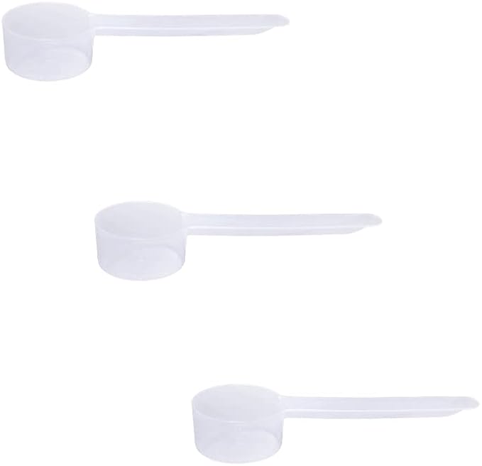 14.8cc Long Handle Measuring Scoop (1 Tablespoon / 1/2 oz / 14.8mL) - Heavy-Duty Plastic Spoon for Powders, Protein, Coffee, and Baking, 3-Pack