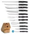CUTCO Model 2018 Homemaker+8 Set Includes (8) #1759 Table Knives, (10) Kitchen Knives & Forks, #1748 Honey Oak knife block, #82 Sharpener, and #125 Medium Poly Prep cutting board