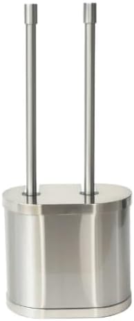 Metal Toilet Bowl Brush and Plunger Set, Brushed Nickel Bathroom Cleaning Kit, 2-in-1 Space Saving Holder, Rust Resistant Durable Toilet Brush Set with Hidden Storage Caddy