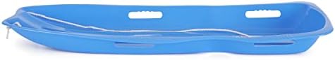 Slippery Racer Downhill Xtreme Flexible Adults and Kids Plastic Toboggan Snow Sled for Up to 2 Riders with Pull Rope, (2 Pack) (Blue/Blue)