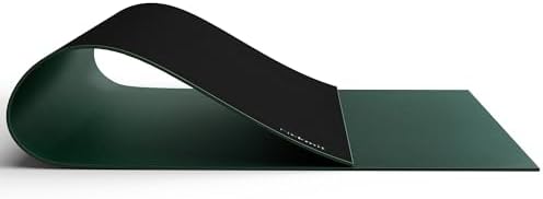 Nekmit Leather Desk Blotter Pad 36 x 20 Inches, Flat, Non-Slip, Waterproof, Green