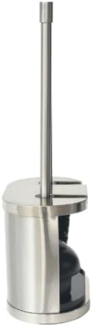 Metal Toilet Bowl Brush and Plunger Set, Brushed Nickel Bathroom Cleaning Kit, 2-in-1 Space Saving Holder, Rust Resistant Durable Toilet Brush Set with Hidden Storage Caddy