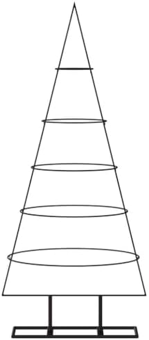 Metal Christmas Tree, Modern DIY Holiday Decor, Black, 49.21 in