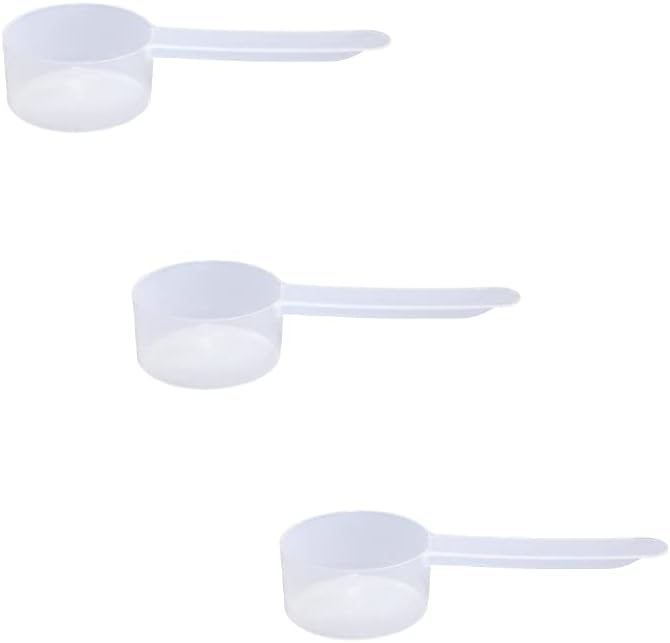 20cc Long Handle Measuring Scoop (4 Teaspoon / 20mL) - Heavy-Duty Plastic Spoon for Powders, Protein, Coffee, and Baking, 3-Pack