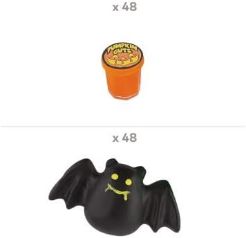14470432; Fun Express Halloween Mochi Squishies & Slime Handout Kit - Bulk 96 Pc