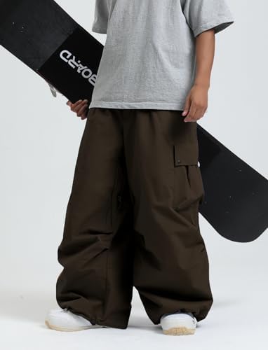 GSOU SNOW Women Men Baggy Snowboard Pants Ski Snow Pants Waterproof