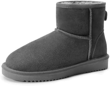 DREAM PAIRS Women's Genuine Suede Winter Mini Snow Boots