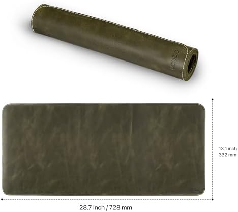 Londo Top Grain Leather Extended Mouse Pad – Large Desk Mat for Office & Gaming, Smooth Writing Surface, Non-Slip Base, Durable & Stylish Workspace Accessory