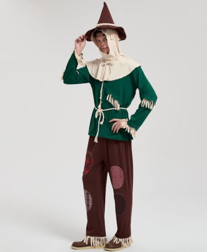 Halloween Scarecrow Costume Men 2026,Adult Wizard Couples Outfit Set
