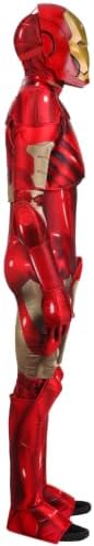 Men's Deluxe Marvel Iron Man Costume with Officially Licensed Mask, Gloves, Boot Covers, and Armor