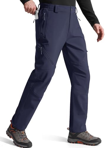 FREE SOLDIER Men's Fleece Lined Pants Softshell Snow Ski Pants