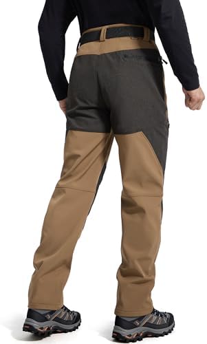 FREE SOLDIER Men's Fleece Lined Pants Softshell Snow Ski Pants