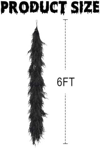 Halloween Decorations Indoor - 6FT Black Artificial Norfolk Pine Garland