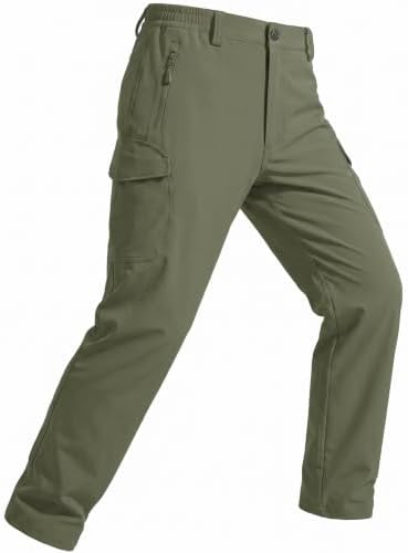 MAGCOMSEN Snow Pants for Men Fleece Lined Softshell Winter Men's Ski Pants