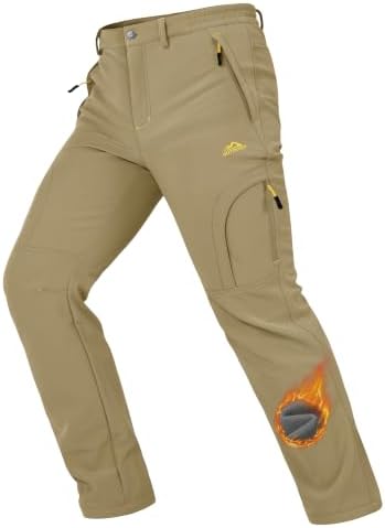 MAGCOMSEN Men's Ski Snow Pants Waterproof Fleece Lined Winter Hiking Pants