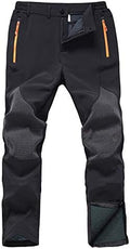Mens Snow Ski Waterproof Softshell Snowboard Pants Outdoor Hiking Fleece Lined Zipper Bottom Leg