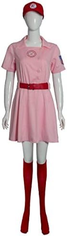 Womens Baseball League Dottie Costume Jersey Dress Uniform Set