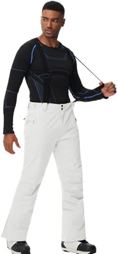 Men's Snow Ski Pants Insulated Waterproof Warm Winter Snowboard Bibs